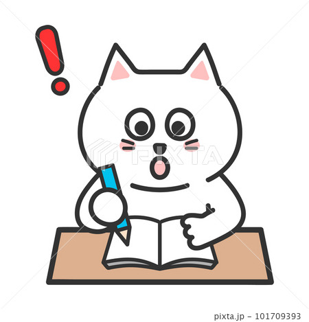 勉強を理解したネコ　イラスト 101709393
