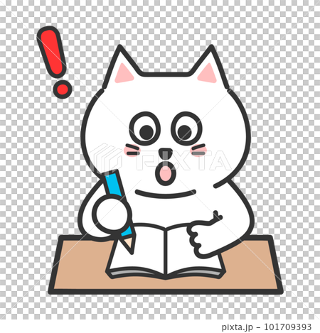 勉強を理解したネコ　イラスト 101709393