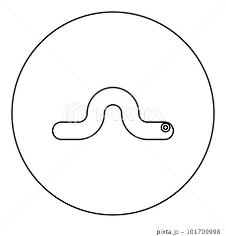 Worm earth earthworm rainworm caterpillar angleworm annelida invertebrate crawling larva icon in circle round black color vector illustration image outline contour line thin style Worm earth earthworm rainworm caterpillar angleworm annelida invertebrate crawling larva icon in circle round black color vector illustration image outline contour line thin style 101709998