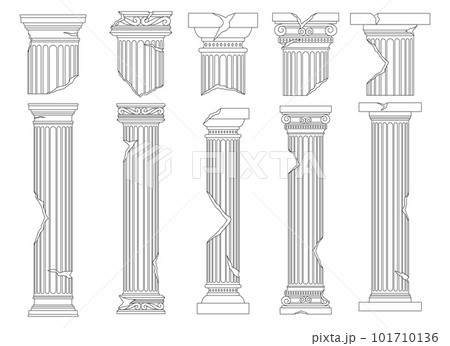 Ancient columns vector design illustration isolated on background 101710136
