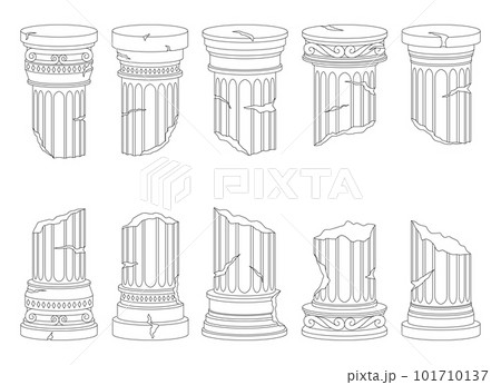 Ancient columns vector design illustration isolated on background Ancient columns vector design illustration isolated on background 101710137