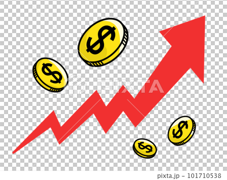 虛擬貨幣、股票、投資的上升箭頭和圖像說明 虛擬貨幣、股票、投資的上升箭頭和圖像說明 101710538