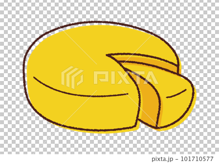 Vector line drawing illustration of camembert cheese 101710577