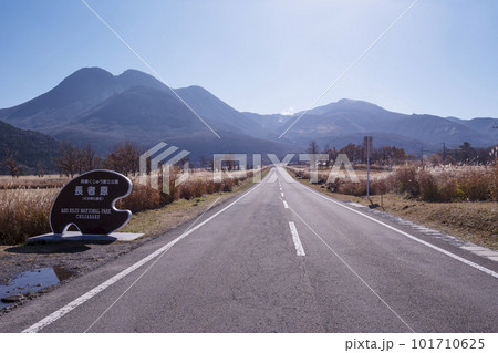 やまなみハイウェイ 大分観光スポット 長者原と道 くじゅう連山の見える風景 阿蘇くじゅう国立公園 やまなみハイウェイ 大分観光スポット 長者原と道 くじゅう連山の見える風景 阿蘇くじゅう国立公園 101710625