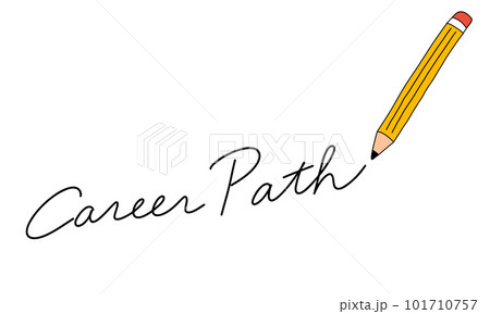 Career Pathの手書き文字と鉛筆のイラスト 101710757