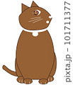 後ろを気にする猫ヒノキ 101711377
