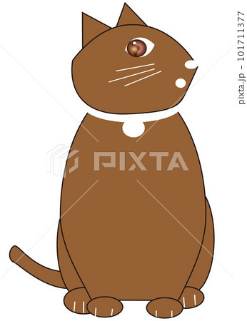 後ろを気にする猫ヒノキ 101711377