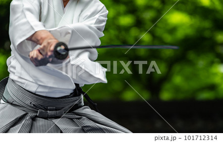 日本刀を構える人物 日本刀を構える人物 101712314