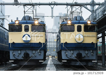 車両基地で並ぶEF65形電気機関車（富士号とみずほ号） 101712939