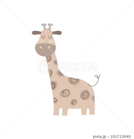 Giraffe vector cartoon illustration. Cute giraffe isolated on white background. Great for icon, symbol, card, children s book EPS 101713040