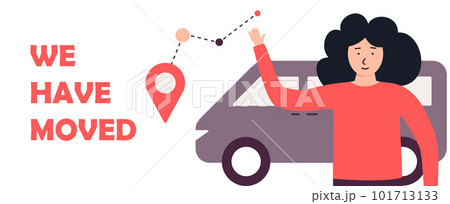 We are moving from one address to another address. Banner template with concept of delivery 101713133
