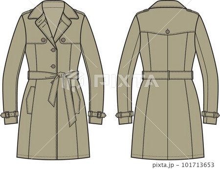 Womens trench coat. Fashion CAD. Womens trench coat. Fashion CAD. 101713653
