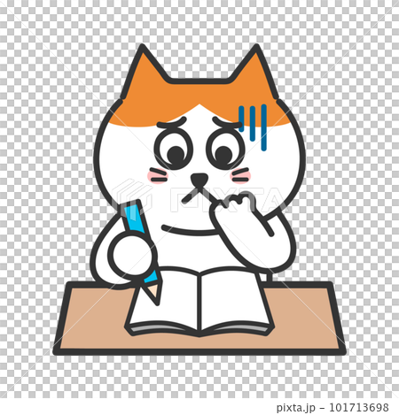 勉強で困るネコ イラスト 勉強で困るネコ イラスト 101713698