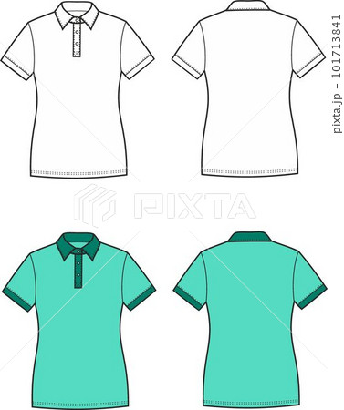 Womens polo t shirt. Fashion CAD. 101713841