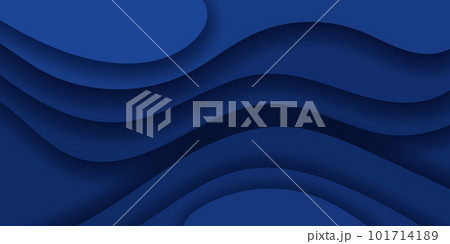 abstract dark blue paper and overlap wave curve 101714189