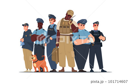 Police Team Cartoon 101714607