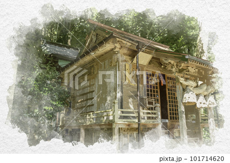 水彩画風 赤猪岩神社 拝殿 鳥取県南部町 水彩画風 赤猪岩神社 拝殿 鳥取県南部町 101714620