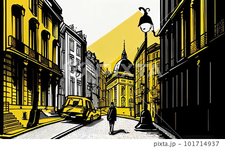 Brussels Travel Illustration, Belgium Tourism Concept, Western Europe Drawing Imitation, AI Generative Content Brussels Travel Illustration, Belgium Tourism Concept, Western Europe Drawing Imitation, AI Generative Content 101714937