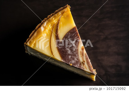 Cheese Cake Slice, White Cream Dessert, Sweet Pastry, Cheese Cake Slice, Abstract Generative AI Illustration 101715092