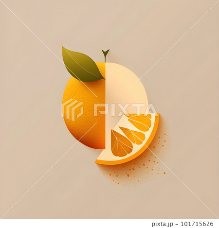 Orange citrus fruit minimalistic square emblem 101715626