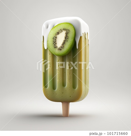 Kiwi Fruit Popsicle Isolated, Vintage Painting, Lolly Ice Cream, Abstract Generative AI Illustration Kiwi Fruit Popsicle Isolated, Vintage Painting, Lolly Ice Cream, Abstract Generative AI Illustration 101715660