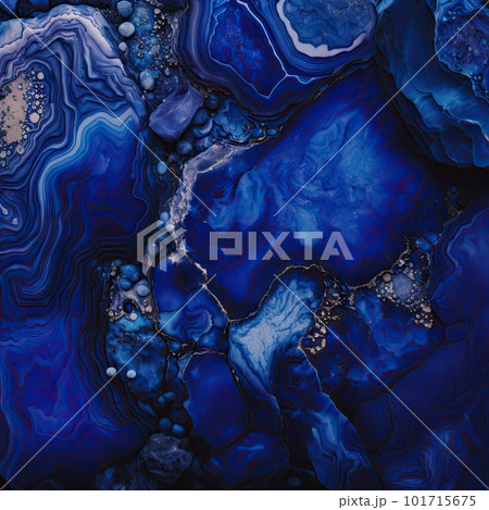 Lapis Lazuli Texture, Blue Stone Background, Lazure Gem Slice, Dark Blue Crystal, Abstract Generative Ai Illustration 101715675