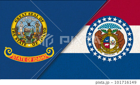 Flags of Idaho and Missouri. sports match between Idaho and Missouri 101716149