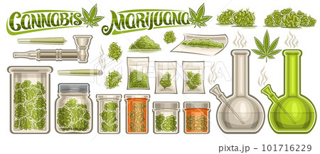 Vector Cannabis Set 101716229
