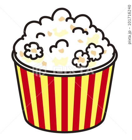 紙カップに入ったポップコーンのシンプルなイラスト 101716240
