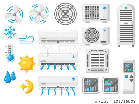 Set of air conditioners. Icon or image for industry and business. 101716908