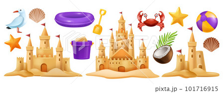 3D sand castle set 3D sand castle set 101716915