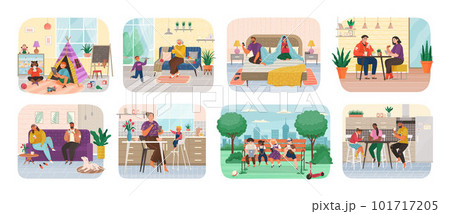 Men and women with digital addiction. Internet and app addiction. People using gadgets Men and women with digital addiction. Internet and app addiction. People using gadgets 101717205