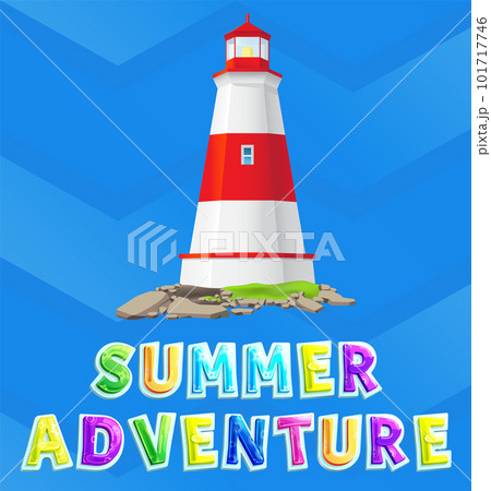 Summer adventures and travel poster. Marine story and sea travelling advertising placard template 101717746