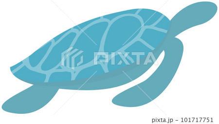 Sea blue turtle swimming on white background. Ocean animal cartoon nautical character tortoise Sea blue turtle swimming on white background. Ocean animal cartoon nautical character tortoise 101717751