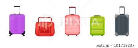 Baggage or Luggage Used for Traveling Vector Set 101718237