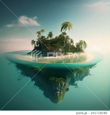 Paradise Island Underwater Photo, Tropical Landscape Abstract Generative AI Illustration Paradise Island Underwater Photo, Tropical Landscape Abstract Generative AI Illustration 101718280