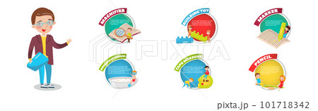 Little Boy and Girl with Huge School and Education Supply Vector Set Little Boy and Girl with Huge School and Education Supply Vector Set 101718342