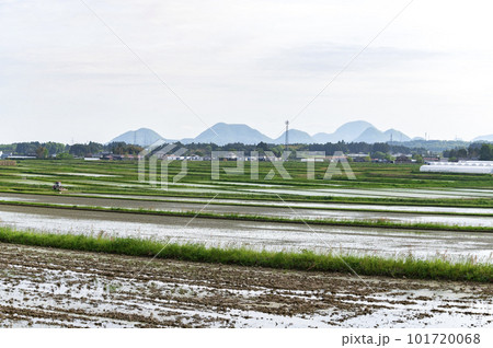田植え前の地方の田園風景 田植え前の地方の田園風景 101720068