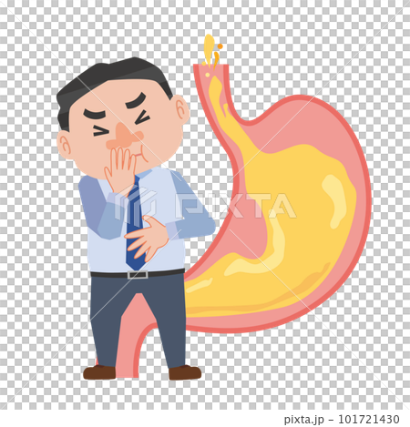 A man who feels discomfort due to reflux esophagitis A man who feels discomfort due to reflux esophagitis 101721430