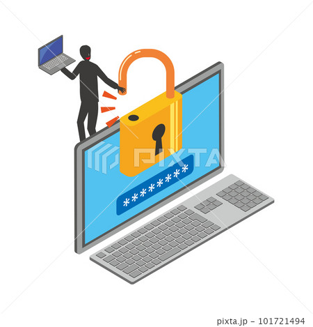 PCに不正ログインされるイメージイラスト 101721494