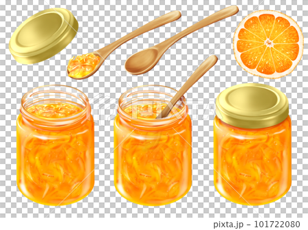 帶蓋橙色果醬果醬玻璃罐 101722080