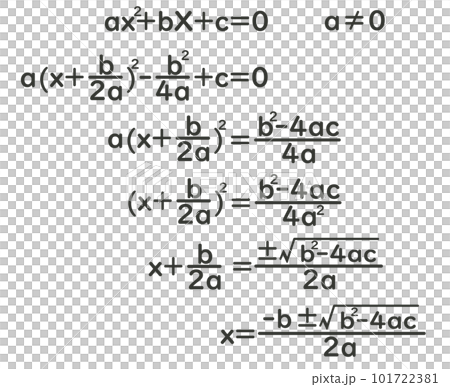 Derivation of quadratic equation solution formula 101722381