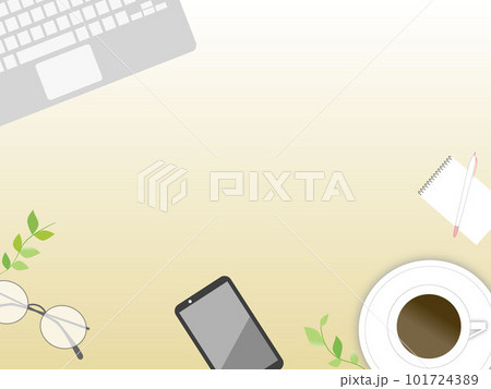 白いデスクの上のパソコンとコーヒー 白いデスクの上のパソコンとコーヒー 101724389