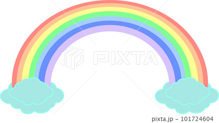 雲に虹が架シンプルなシンプルなカラーイラスト 雲に虹が架シンプルなシンプルなカラーイラスト 101724604