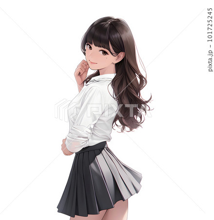 振り返って流し目でこちらを見る女子生徒「AI生成画像」 振り返って流し目でこちらを見る女子生徒「AI生成画像」 101725245