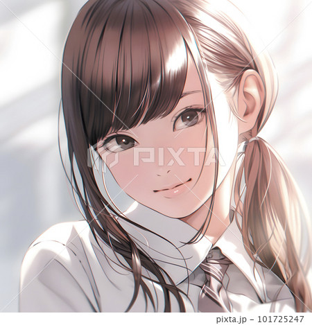 可愛い女の顔のアップ「AI生成画像」 101725247