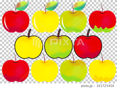 Watercolor style simple apple colorful illustration material set Watercolor style simple apple colorful illustration material set 101725458