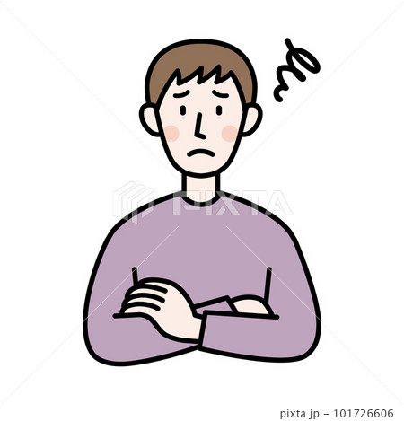 困り顔の若い男性のイラスト 困り顔の若い男性のイラスト 101726606