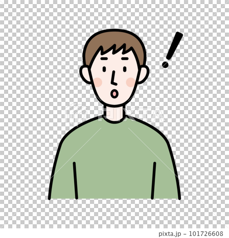 Illustration of a young man who noticed something Illustration of a young man who noticed something 101726608
