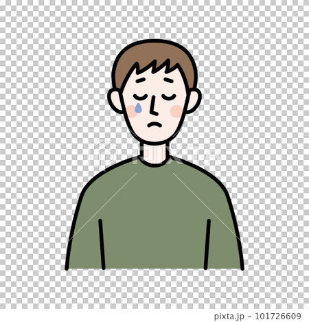 Illustration of a crying young man 101726609